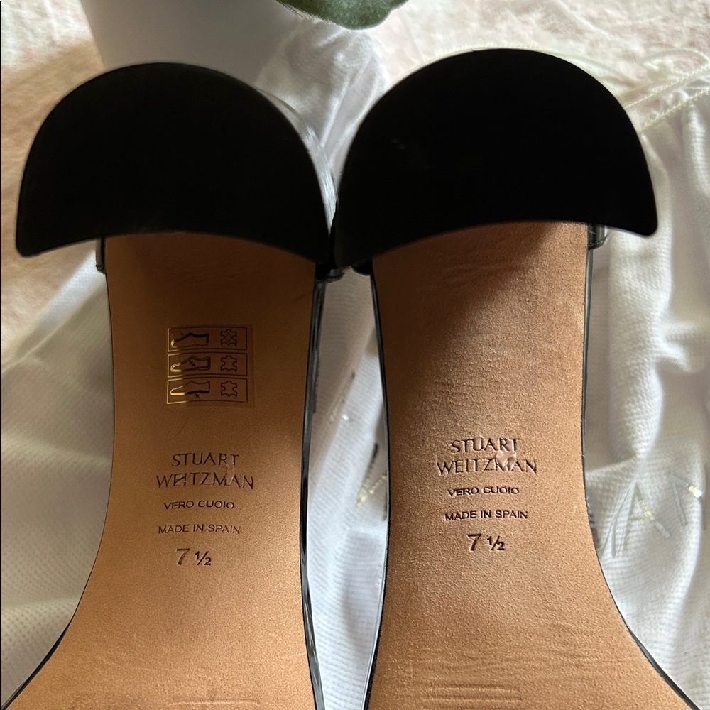 NWOT Stuart Weitzman Babette 85 Black Patent Leather Heels with dustbag - Picture 6 of 9
